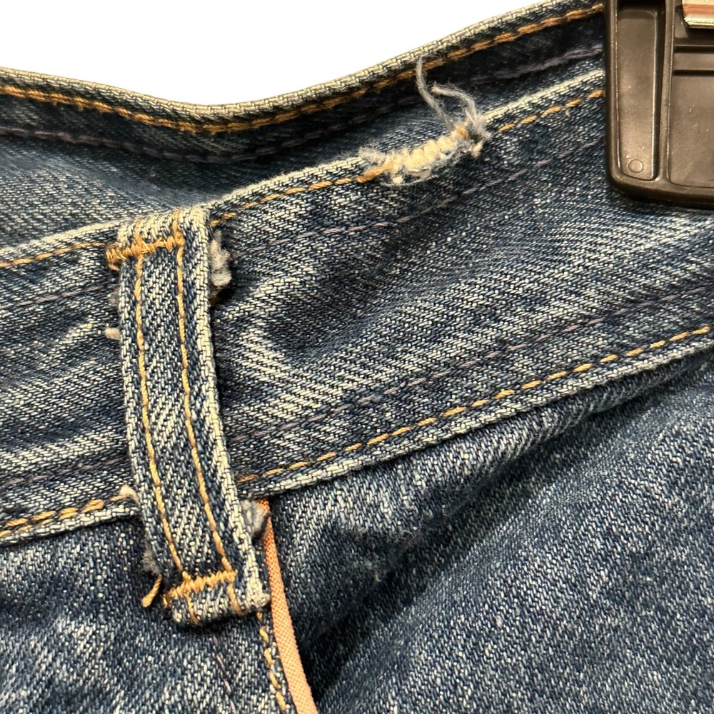 Vintage Viceroy Womens‎ Blue Denim Flare Jeans with Orange Stitching Size 28 x29 - Picture 4 of 12